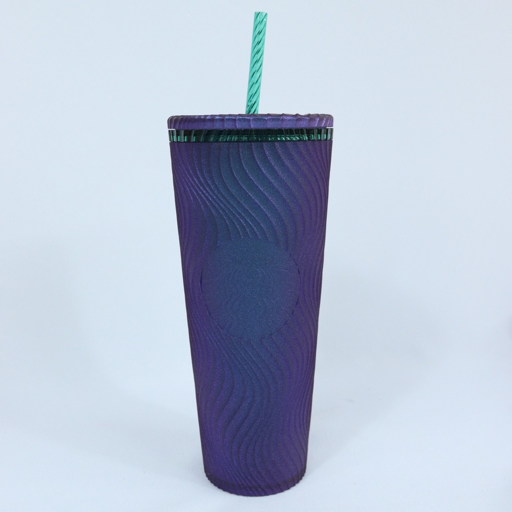 Starbucks 2025 Purple Green Wavy Swirl Siren 24oz Venti Tumbler Cold Cup